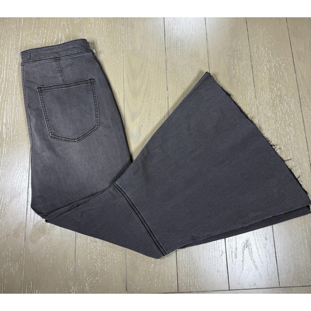 We The Free Free People Jeans Womens 29 Gray High Rise Super Flare Raw Hem